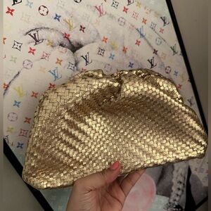 MAEVE by Anthropologie Gold Woven Clutch